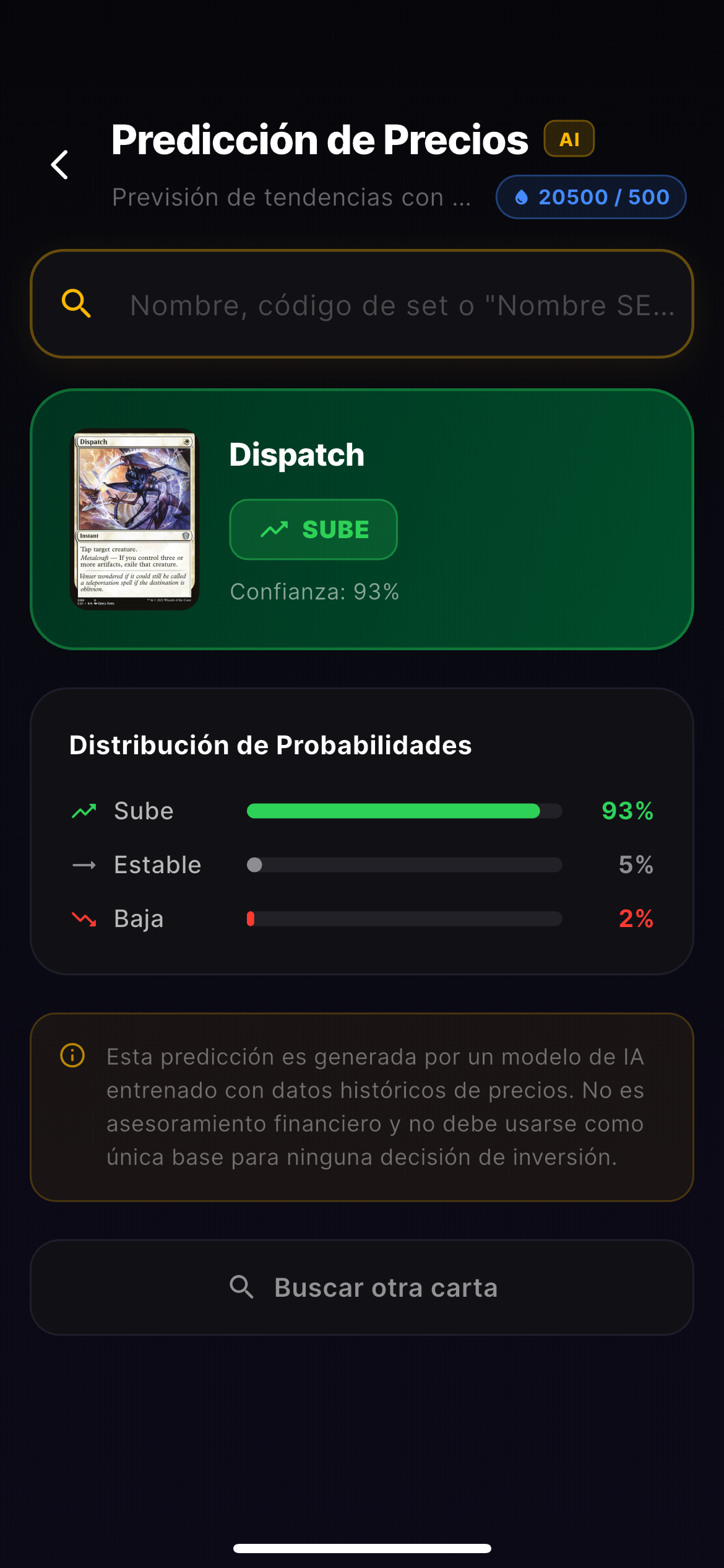 Predicción de precios en MTGtrading